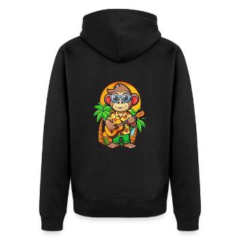 Lunettes de soleil de plage d’été de dessin animé de singe drôle - Veste à capuche bio Premium Unisexe - noir - Dos - Nico (187cm)