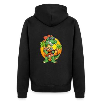 Lustige Krokodil Cartoon Sommer Strand Sonnenbrille - Unisex Premium Bio Zip Hoodie - Schwarz - Hinten - Nico (187cm)
