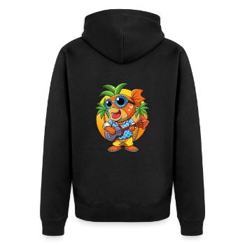 Drôle Poisson Dessin Animé Plage D’été Lunettes De Soleil Guitare - Veste à capuche bio Premium Unisexe - noir - Dos - Nico (187cm)