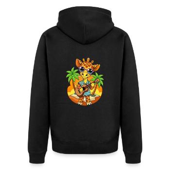 Lunettes de soleil de plage d’été de dessin animé girafe drôle - Veste à capuche bio Premium Unisexe - noir - Dos - Nico (187cm)
