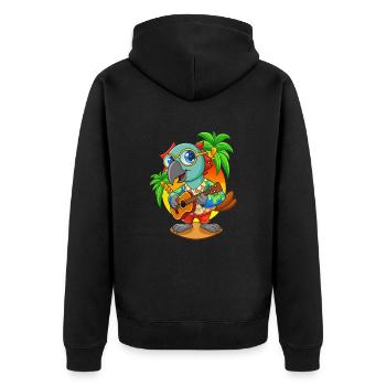 Drôle de perroquet d’été plage lunettes de soleil hawaïenne - Veste à capuche bio Premium Unisexe - noir - Dos - Nico (187cm)