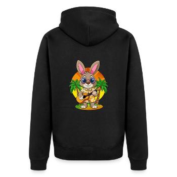 Lunettes de soleil de plage d’été de lapin drôle hawaïenne - Veste à capuche bio Premium Unisexe - noir - Dos - Nico (187cm)