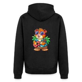 Drôle Cochon D’Inde Lunettes De Soleil De Plage D’été Hawaïen - Veste à capuche bio Premium Unisexe - noir - Dos - Nico (187cm)