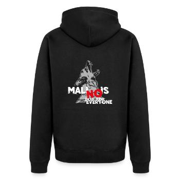 No Dog for everyone - Unisex Premium Bio Zip Hoodie - Schwarz - Hinten - Nico (187cm)