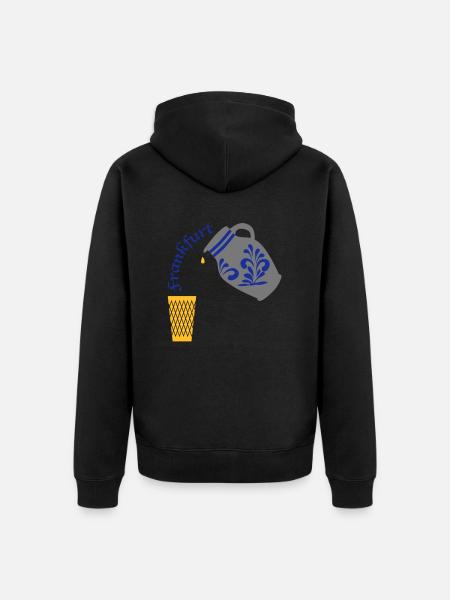Frankfurt Bembel Gerippte - Unisex Premium Bio Zip Hoodie - Schwarz