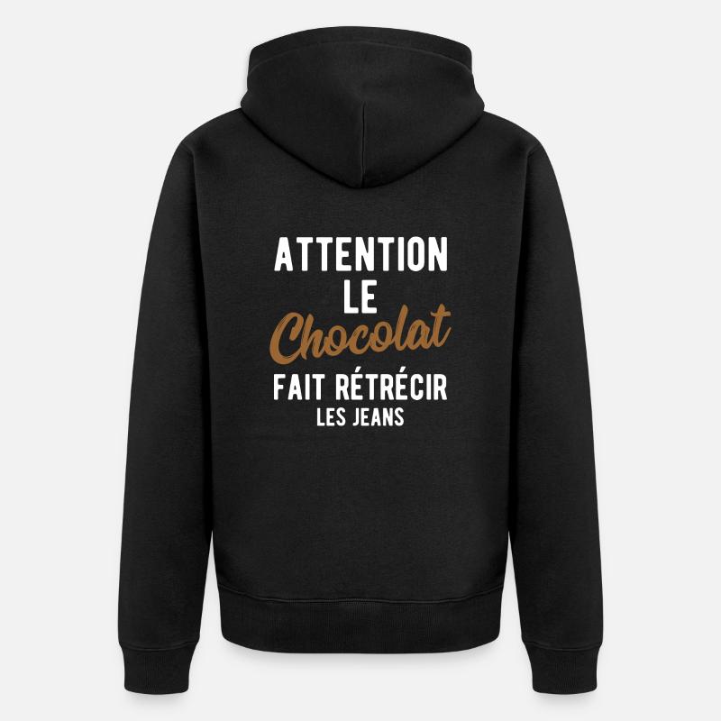 Le chocolat humour - Veste à capuche bio Premium Unisexe - noir