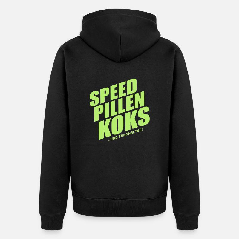 speed_pillen_koks - Veste à capuche bio Premium Unisexe - noir
