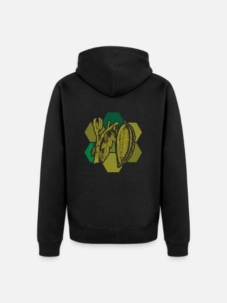cocoa - Unisex Premium Organic Zip Hoodie - black