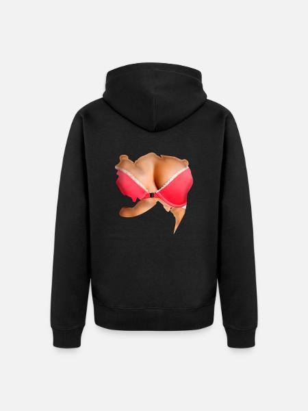 Funny Torso T-Shirt - Unisex Premium Organic Zip Hoodie - black