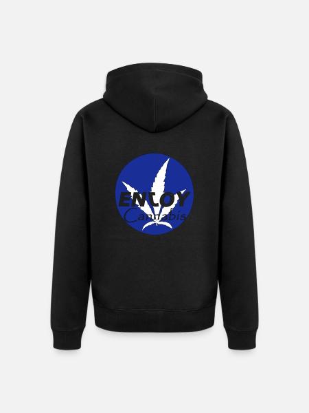 ENJOY CANNABIS - Unisex Premium Organic Zip Hoodie - black