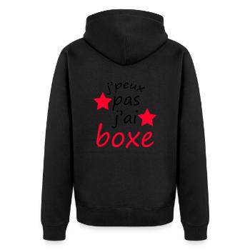 j'peux pas j'ai boxe - Veste à capuche bio Premium Unisexe - noir - Dos - Nico (187cm)
