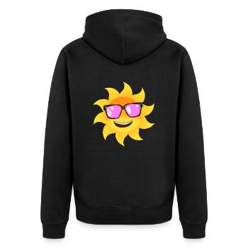 Sonnenlicht Heiße lünette scheint - Unisex Premium Bio Zip Hoodie - Schwarz - Hinten - Nico (187cm)