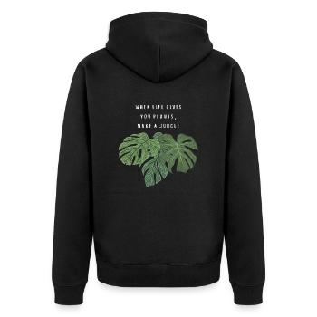 quand la vie vous donne des plantes, faites une jungle - blanc - Veste à capuche bio Premium Unisexe - noir - Dos - Nico (187cm)