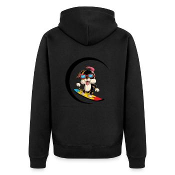 Dog dog - Unisex Premium Organic Zip Hoodie - black - Back - Nico (187cm)