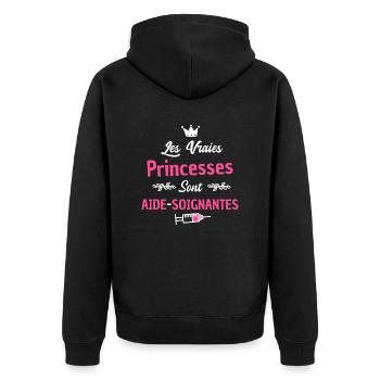 les vraies princesses sont aide-soignantes - Veste à capuche bio Premium Unisexe - noir - Dos - Nico (187cm)