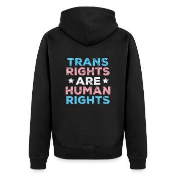 Trans Rights Are Human Rights LGBT Pride - Veste à capuche bio Premium Unisexe - noir - Dos - Nico (187cm)