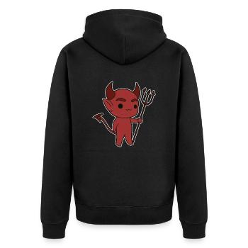 Devil Demon - Unisex Premium Organic Zip Hoodie - black - Back - Nico (187cm)