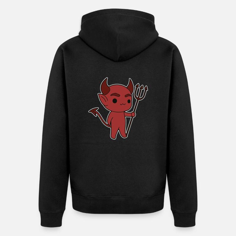 Teufel Dämon - Unisex Premium Bio Zip Hoodie - Schwarz