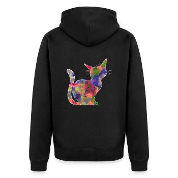 Chat - Veste à capuche bio Premium Unisexe - noir - Dos - Nico (187cm)