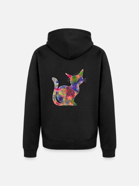 Cat - Unisex Premium Organic Zip Hoodie - black