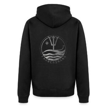 Seemann -Seefahrt - Maritim - Schiff - Unisex Premium Bio Zip Hoodie - Schwarz - Hinten - Nico (187cm)