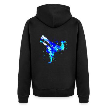 Breakdance Hip Hop Jungs Mädchen Hiphop Bboy Bre - Unisex Premium Bio Zip Hoodie - Schwarz - Hinten - Nico (187cm)