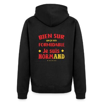 Je suis formidable je suis normand cadeau normand - Veste à capuche bio Premium Unisexe - noir - Dos - Nico (187cm)