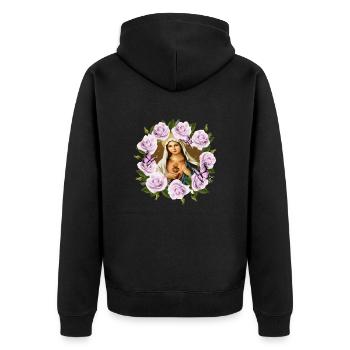 Sainte Marie-Vierge-sainte-mère-jésus - Veste à capuche bio Premium Unisexe - noir - Dos - Nico (187cm)