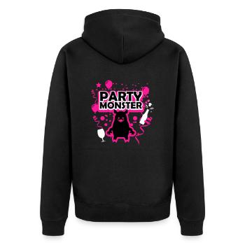 Monstre de fête rose - Veste à capuche bio Premium Unisexe - noir - Dos - Nico (187cm)