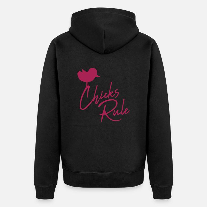 Chicks Rule mignon petit oiseau - Veste à capuche bio Premium Unisexe - noir