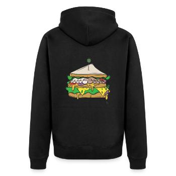Foot sandwich - Unisex Premium Organic Zip Hoodie - black - Back - Nico (187cm)