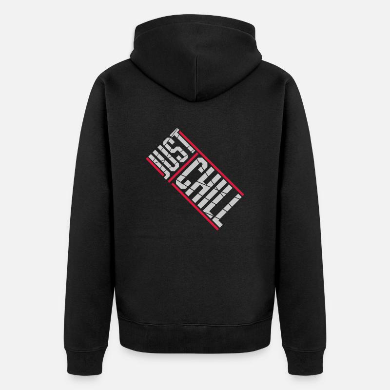Just Chill Text Logo - Veste à capuche bio Premium Unisexe - noir