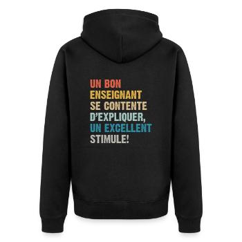 Un bon enseignant - Veste à capuche bio Premium Unisexe - noir - Dos - Nico (187cm)