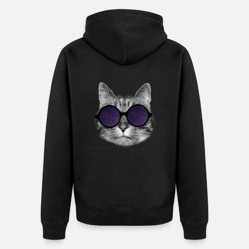 Lunettes pour chat et hypnotiques - Veste à capuche bio Premium Unisexe - noir