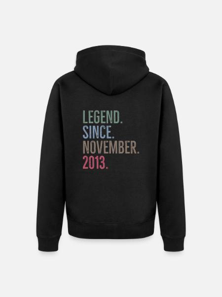 Legend Since November 2013 - Unisex Premium Organic Zip Hoodie - black