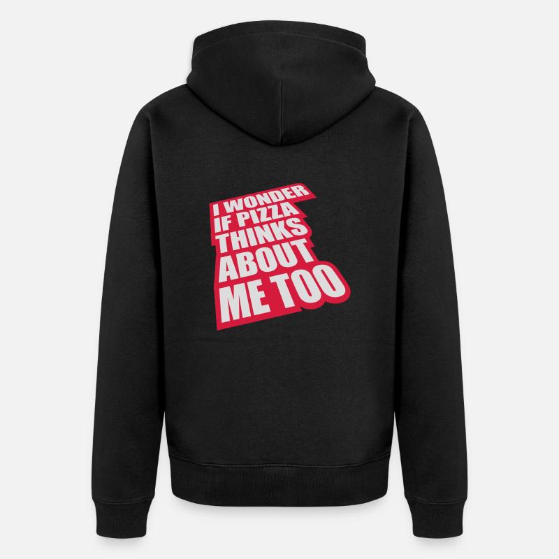 La pizza pense à moi - Veste à capuche bio Premium Unisexe - noir