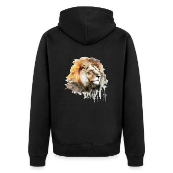 Leo Watercolors Color Splashes Art - Unisex Premium Organic Zip Hoodie - black - Back - Nico (187cm)
