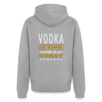 LA VODKA EST UNE SORTE DE PASSE-TEMPS - Veste à capuche bio Premium Unisexe - gris chiné - Dos - Nico (187cm)