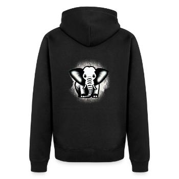 Kleiner Elefant Cartoon niedlich Liebe Abenteuer 1 - Unisex Premium Bio Zip Hoodie - Schwarz - Hinten - Nico (187cm)