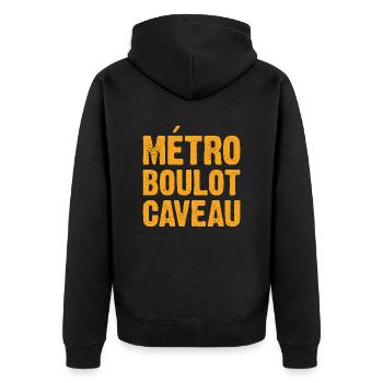 Métro Boulot Caveau - Veste à capuche bio Premium Unisexe - noir - Dos - Nico (187cm)