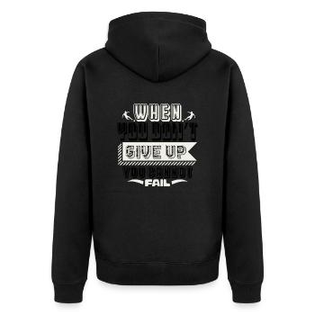 QUAND VOUS N’ABANDONNEZ PAS, VOUS NE POUVEZ PAS ÉCHOUER - Veste à capuche bio Premium Unisexe - noir - Dos - Nico (187cm)