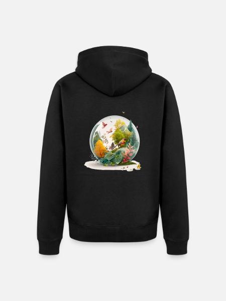 Der Miniaturbohrer - Unisex Premium Bio Zip Hoodie - Schwarz