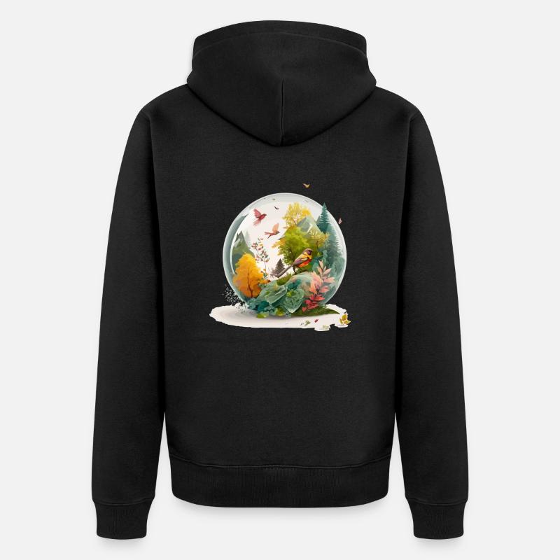 Der Miniaturbohrer - Unisex Premium Bio Zip Hoodie - Schwarz