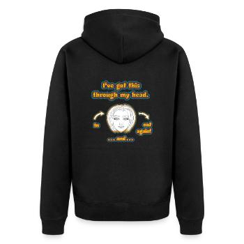 witziges Nicht-Nachdenken-Design / lustige Sprüche - Unisex Premium Bio Zip Hoodie - Schwarz - Hinten - Nico (187cm)