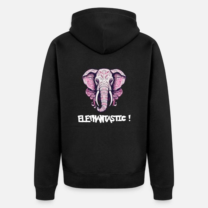 Elephantastic - Unisex Premium Organic Zip Hoodie - black