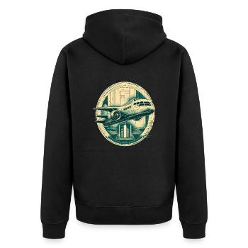 Air 30 - Unisex Premium Organic Zip Hoodie - black - Back - Nico (187cm)