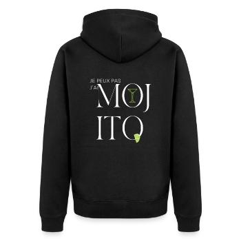 Je peux pas j'ai mojito - Veste à capuche bio Premium Unisexe - noir - Dos - Nico (187cm)
