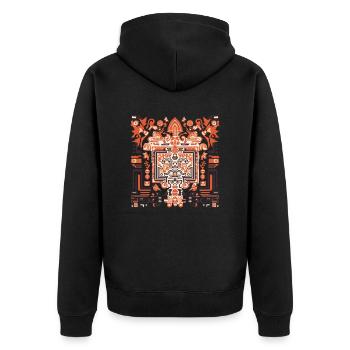 Motif Inca - Unisex Premium Organic Zip Hoodie - black - Back - Nico (187cm)