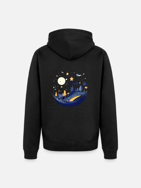 La route des étoiles - Veste à capuche bio Premium Unisexe - noir
