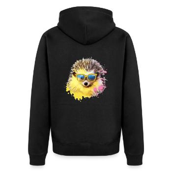 Zizo le hérisson - Veste à capuche bio Premium Unisexe - noir - Dos - Nico (187cm)